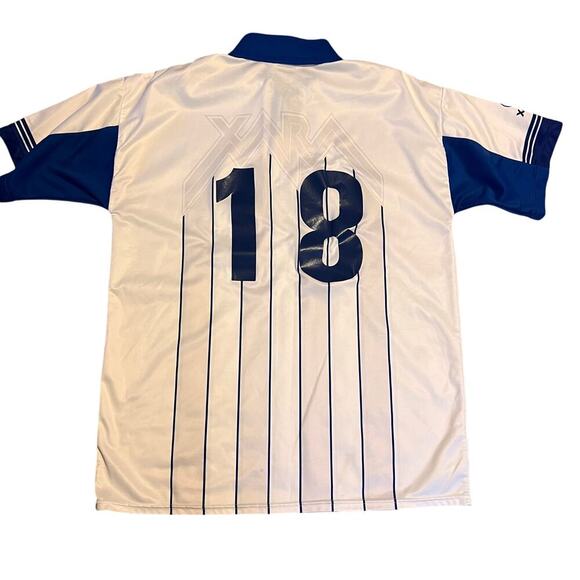 Xara Vintage Soccer Uniform Shirt.  White with Blue. Men's Size Large - Picture 2 of 6